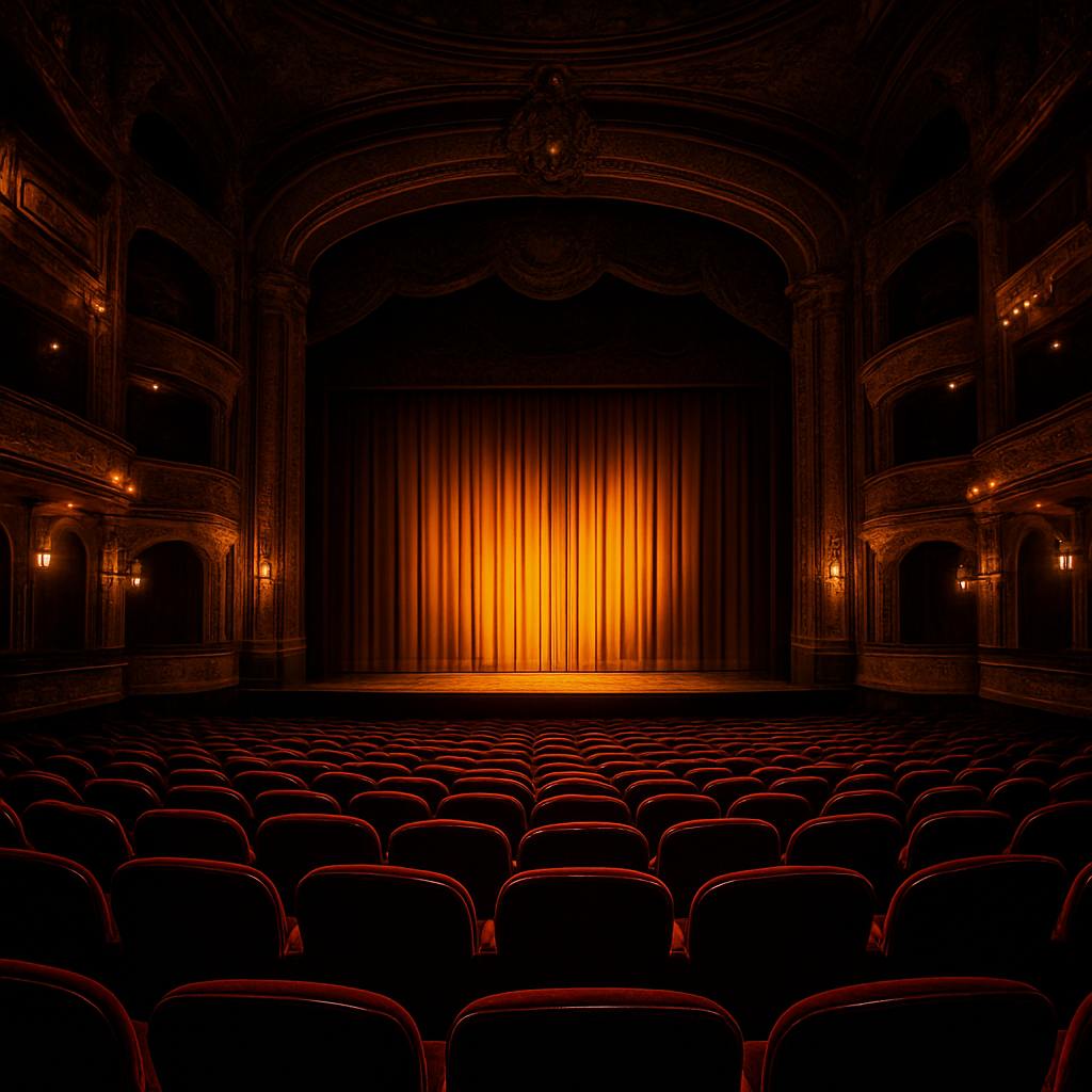 An ornate concert hall awaiting a performance
